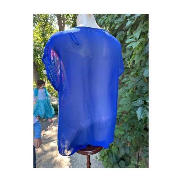 Vintage 90s Candy Couture Plus Floral Top Dolman Drop Shoulder Short Sleeve 4X - Picture 4 of 7